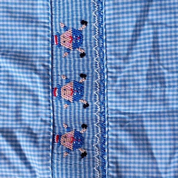 Amanda Remembered Smocked Humpty Dumpty Overall Suit - Picture 2 of 5